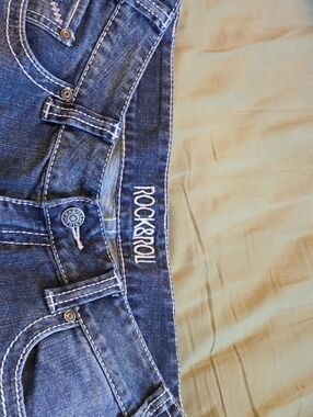 Rock & Roll Mid Rise Bootcut Womens 31x36 Jeans - Dark Blue